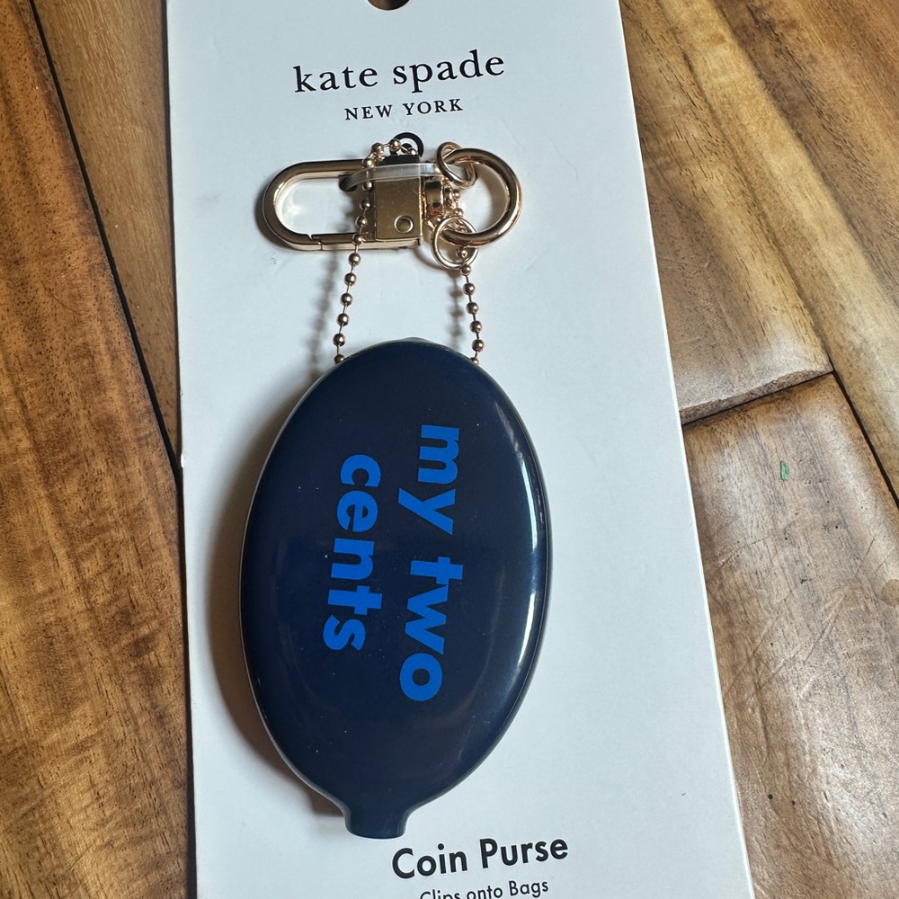 Sold Out In-store: Kate Spade Navy Coin Purse with Blue Text